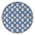 Japanese Lucky Cat And Sakura Print Round Floor Mat