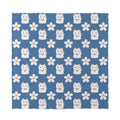 Japanese Lucky Cat And Sakura Print Silk Bandana