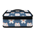 Japanese Lucky Cat And Sakura Print Small Lunch Bag