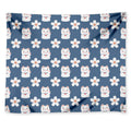 Japanese Lucky Cat And Sakura Print Tapestry
