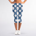 Japanese Lucky Cat And Sakura Print Women's Capri Leggings