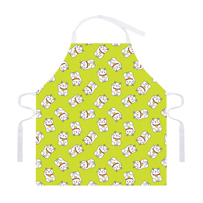 Japanese Lucky Cat Cartoon Print Adjustable Apron