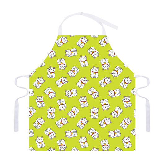 Japanese Lucky Cat Cartoon Print Adjustable Apron