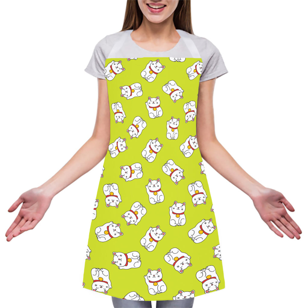Japanese Lucky Cat Cartoon Print Adjustable Apron