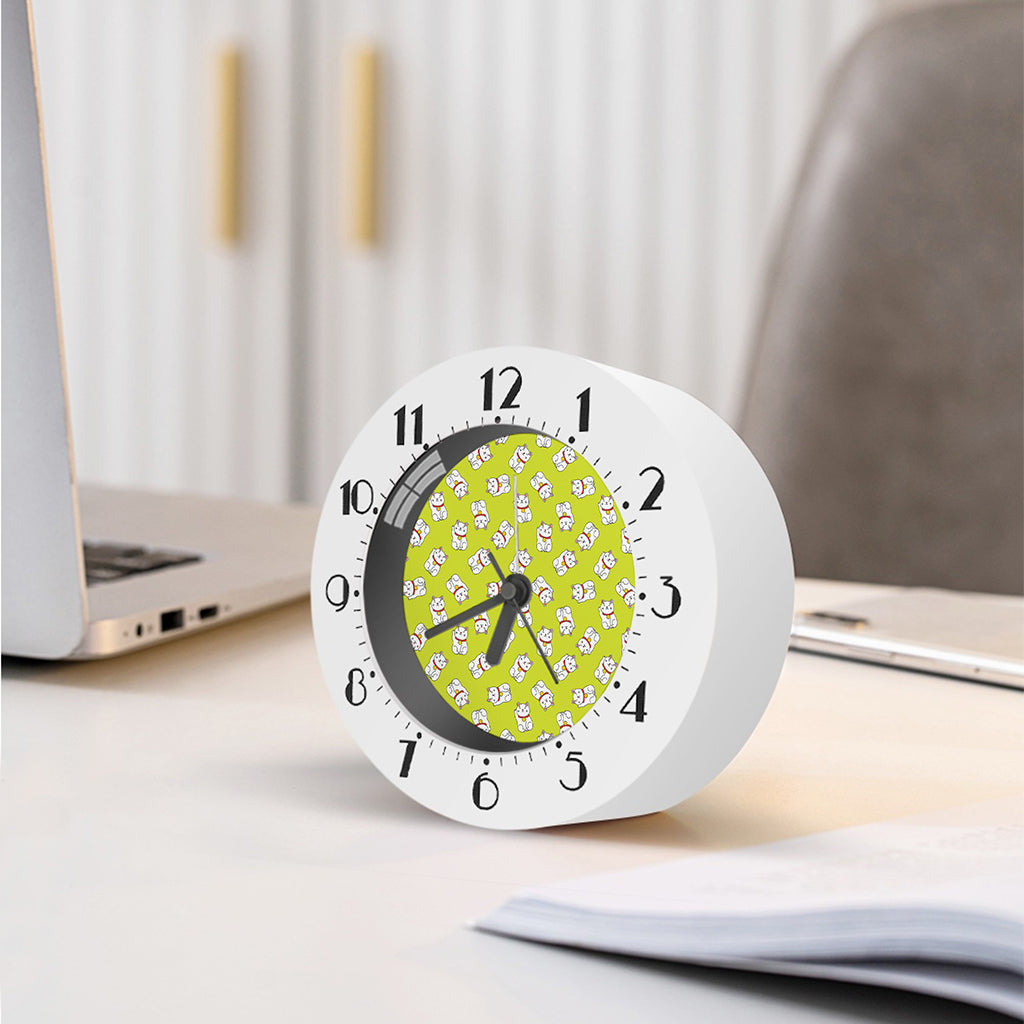 Japanese Lucky Cat Cartoon Print Alarm Clock