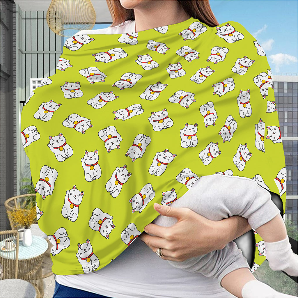 Japanese Lucky Cat Cartoon Print Baby Seat Cover