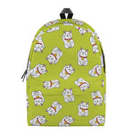 Japanese Lucky Cat Cartoon Print Backpack