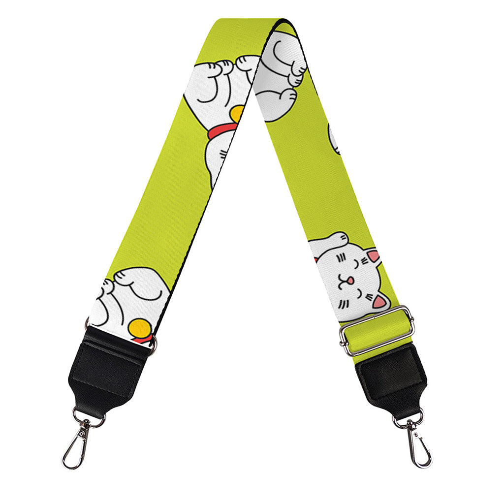 Japanese Lucky Cat Cartoon Print Bag Strap