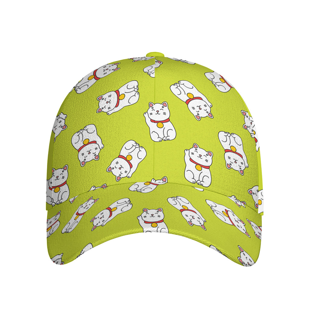 Japanese Lucky Cat Cartoon Print Baseball Cap