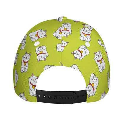Japanese Lucky Cat Cartoon Print Baseball Cap