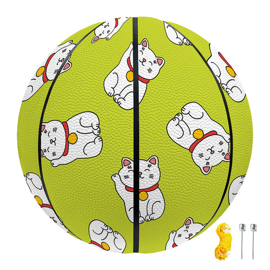 Japanese Lucky Cat Cartoon Print Basketball
