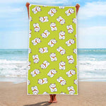 Japanese Lucky Cat Cartoon Print Beach Towel