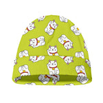 Japanese Lucky Cat Cartoon Print Beanie