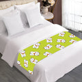 Japanese Lucky Cat Cartoon Print Bed Runner