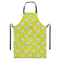 Japanese Lucky Cat Cartoon Print Bib Apron With Pocket