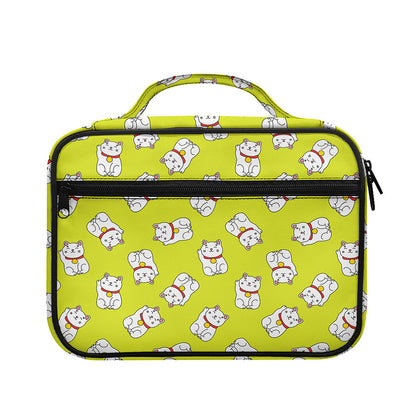Japanese Lucky Cat Cartoon Print Briefcase Bible Bag