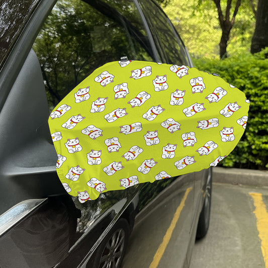 Japanese Lucky Cat Cartoon Print Car Side Mirror Covers