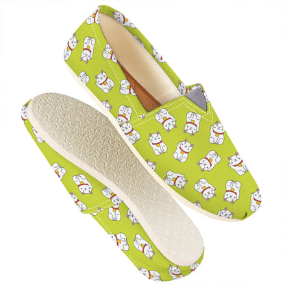 Japanese Lucky Cat Cartoon Print Casual Shoes