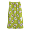 Japanese Lucky Cat Cartoon Print Cotton Front Slit Maxi Skirt