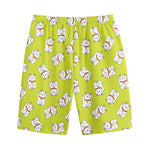 Japanese Lucky Cat Cartoon Print Cotton Shorts