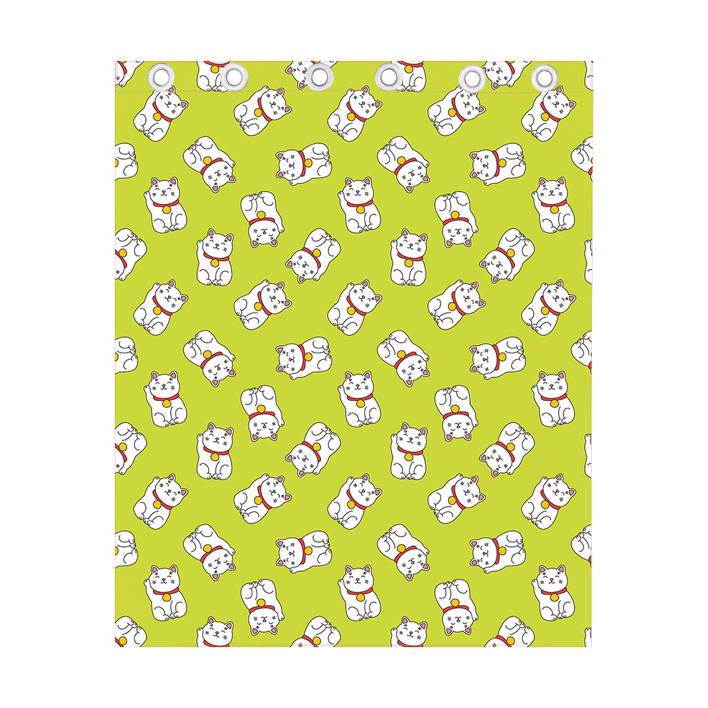 Japanese Lucky Cat Cartoon Print Curtain