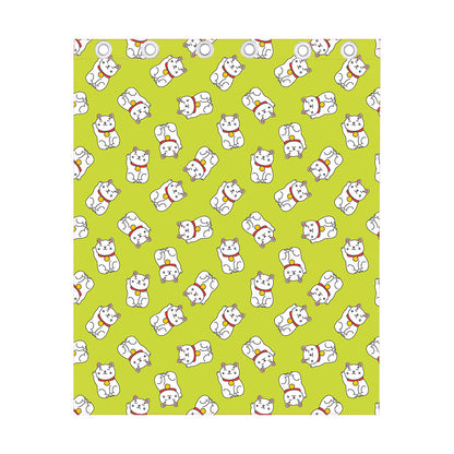 Japanese Lucky Cat Cartoon Print Curtain