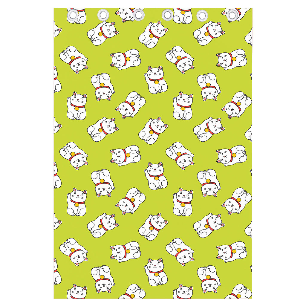 Japanese Lucky Cat Cartoon Print Curtain