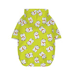 Japanese Lucky Cat Cartoon Print Dog Zip Up Hoodie