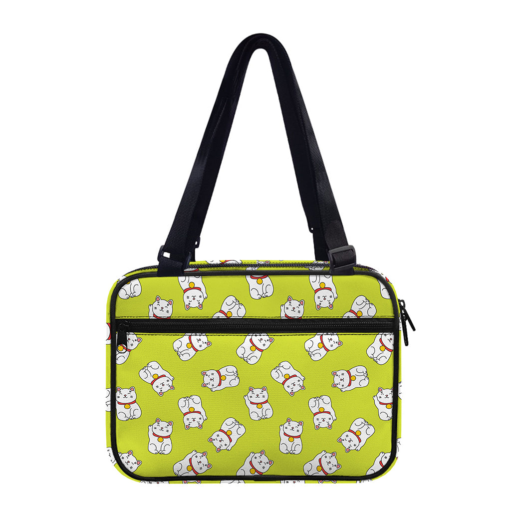 Japanese Lucky Cat Cartoon Print Double Strap Bible Bag