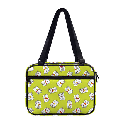 Japanese Lucky Cat Cartoon Print Double Strap Bible Bag