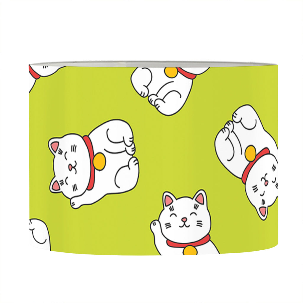 Japanese Lucky Cat Cartoon Print Drum Lamp Shade