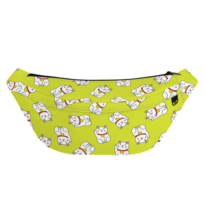 Japanese Lucky Cat Cartoon Print Fanny Pack