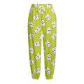 Japanese Lucky Cat Cartoon Print Fleece Lined Knit Pants