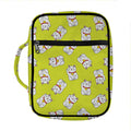 Japanese Lucky Cat Cartoon Print Front Pocket Bible Bag