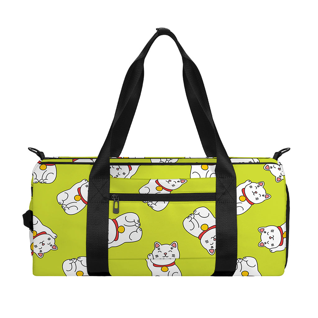 Japanese Lucky Cat Cartoon Print Gym Bag