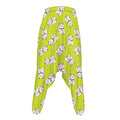 Japanese Lucky Cat Cartoon Print Hammer Pants