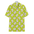Japanese Lucky Cat Cartoon Print Hawaiian Shirt