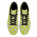 Japanese Lucky Cat Cartoon Print High Top Leather Sneakers
