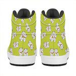 Japanese Lucky Cat Cartoon Print High Top Leather Sneakers