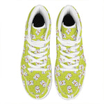 Japanese Lucky Cat Cartoon Print High Top Leather Sneakers