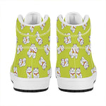 Japanese Lucky Cat Cartoon Print High Top Leather Sneakers
