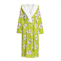 Japanese Lucky Cat Cartoon Print Hooded Bathrobe