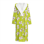 Japanese Lucky Cat Cartoon Print Hooded Bathrobe