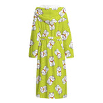 Japanese Lucky Cat Cartoon Print Hooded Bathrobe