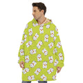 Japanese Lucky Cat Cartoon Print Hoodie Blanket