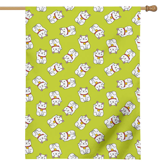 Japanese Lucky Cat Cartoon Print House Flag