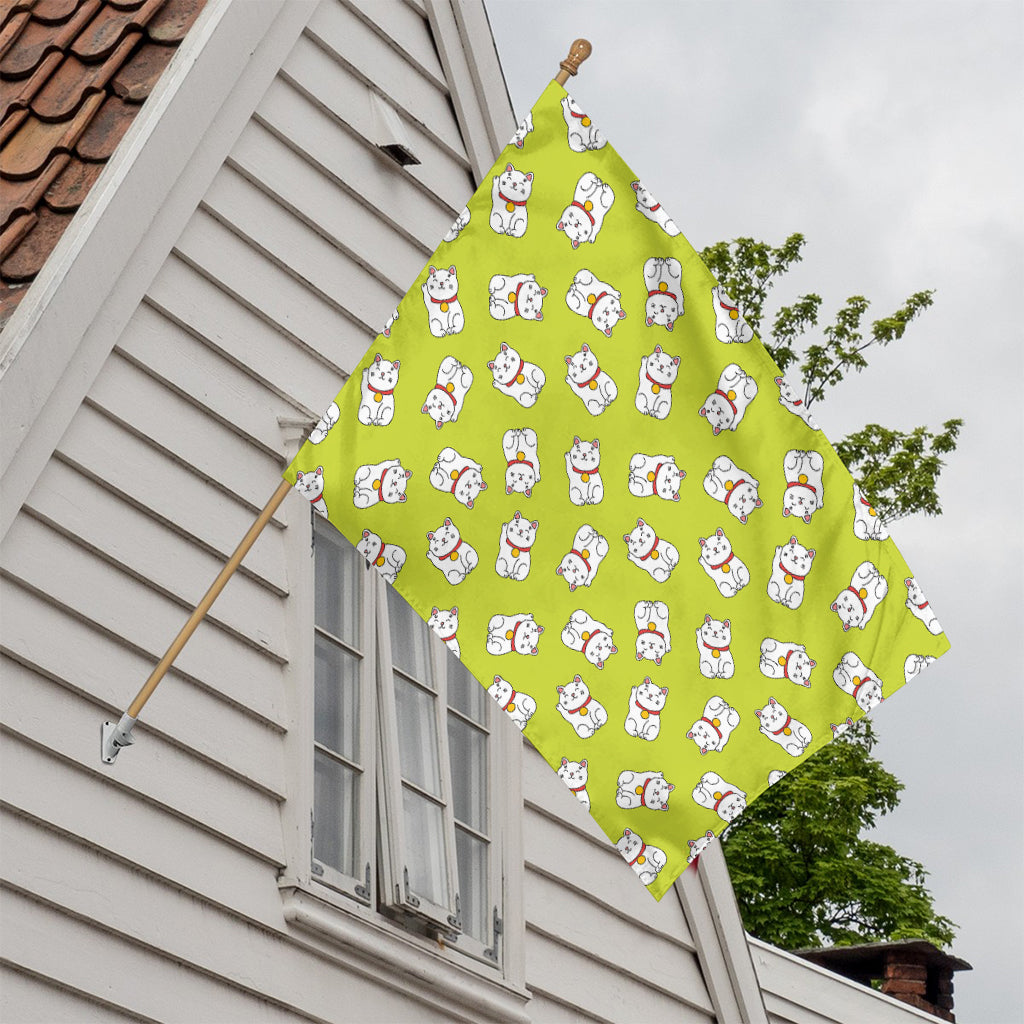 Japanese Lucky Cat Cartoon Print House Flag