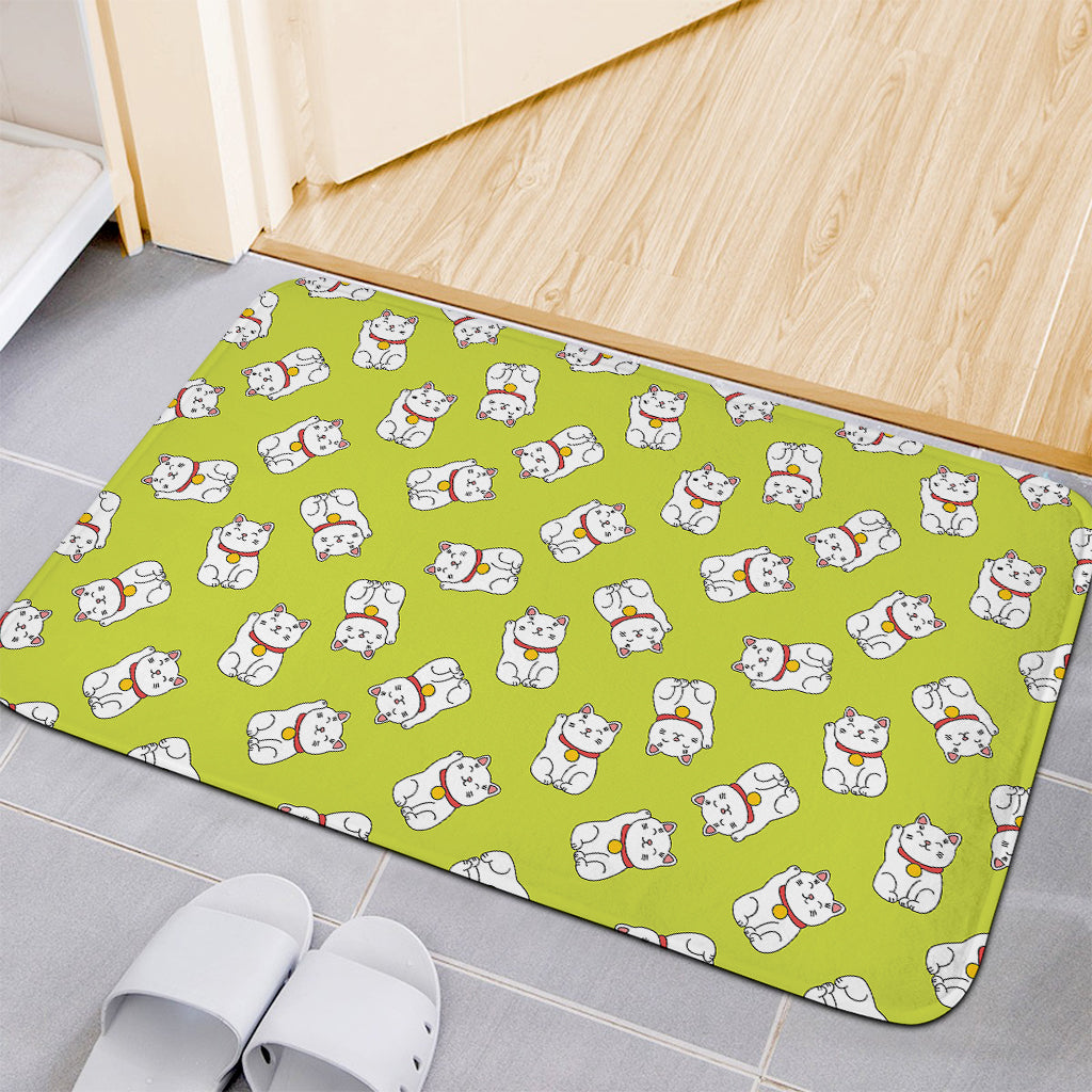 Japanese Lucky Cat Cartoon Print Indoor Door Mat