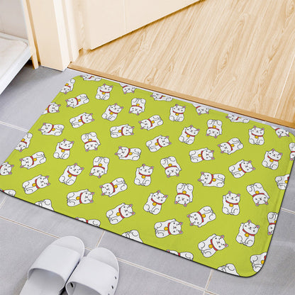 Japanese Lucky Cat Cartoon Print Indoor Door Mat