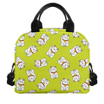 Japanese Lucky Cat Cartoon Print Insulated Lunch Bag